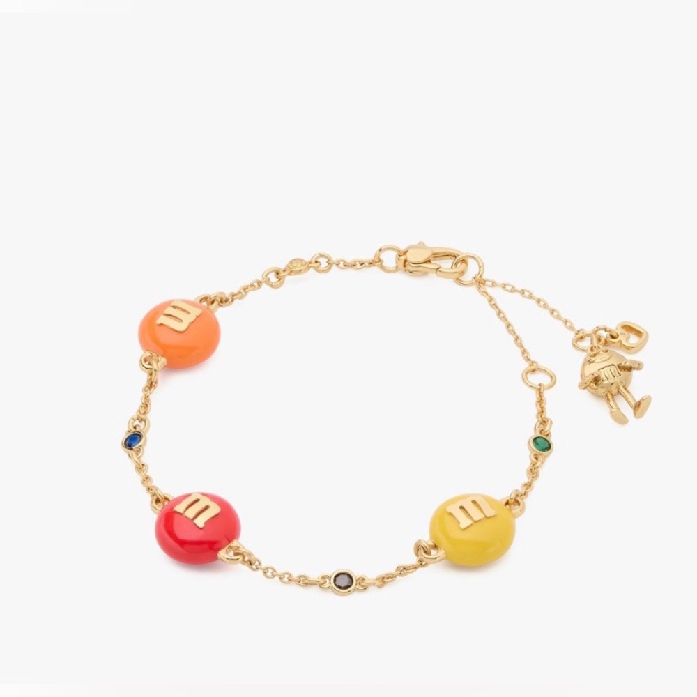 Kate Spade x M&M Gold-Tone Multicolor M&M Flex Bracelet